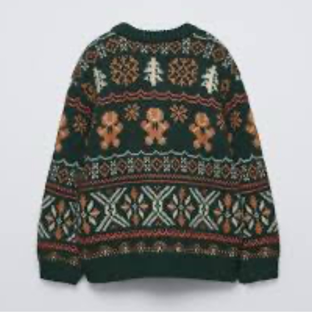 Zara Holiday Gingerbread Sweater, Size XS